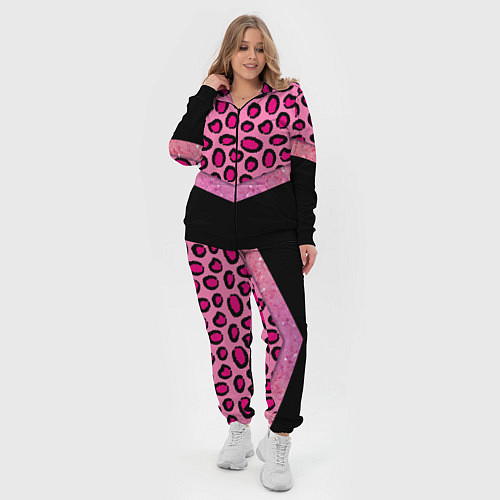 Женский костюм Розовый леопард и блестки принт / 3D-Черный – фото 4
