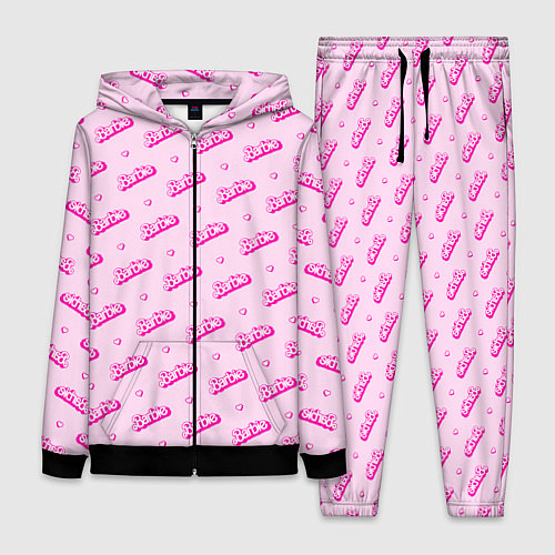 Женский костюм Паттерн - Барби и сердечки / 3D-Черный – фото 1