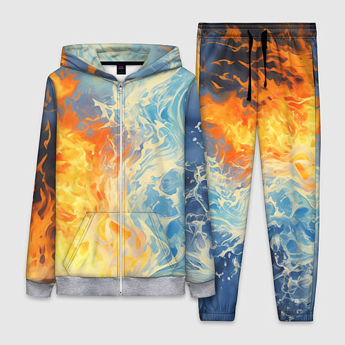 Женский костюм Вода и пламя абстракция / 3D-Меланж – фото 1