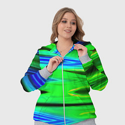 Женский 3D-костюм Green blut geometry, цвет: 3D-меланж — фото 2
