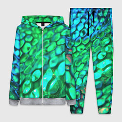 Женский 3D-костюм Объемная зеленая текстура в виде чешуи, цвет: 3D-меланж