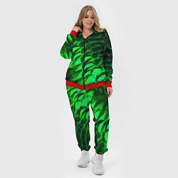 Женский 3D-костюм Зеленая объемная текстура, цвет: 3D-красный — фото 2