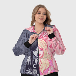 Женский 3D-костюм Барби и Уэнсдей - мои две личности: в стиле тату, цвет: 3D-черный — фото 2