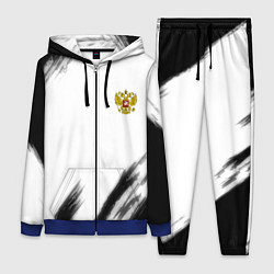 Женский 3D-костюм Russia sport черно белый, цвет: 3D-синий