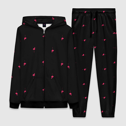 Женский костюм Розовый фламинго патерн / 3D-Черный – фото 1