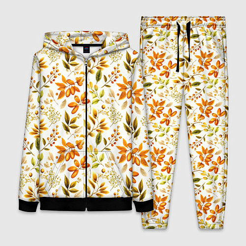 Женский костюм Осенние листья и желуди / 3D-Черный – фото 1