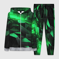 Женский 3D-костюм Зеленые квадратные плиты, цвет: 3D-меланж