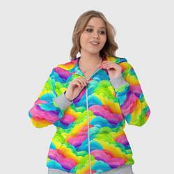 Женский 3D-костюм Разноцветные облака из бумаги паттерн, цвет: 3D-меланж — фото 2