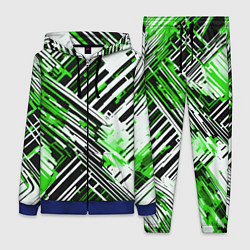 Женский 3D-костюм Киберпанк линии белые и зелёные, цвет: 3D-синий
