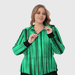 Женский 3D-костюм Абстракция полосы зелёные, цвет: 3D-черный — фото 2