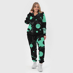 Женский 3D-костюм Чёрно-мятный космос от нейросети, цвет: 3D-черный — фото 2