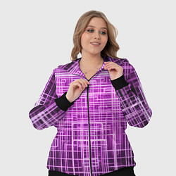 Женский 3D-костюм Фиолетовые неоновые полосы киберпанк, цвет: 3D-черный — фото 2
