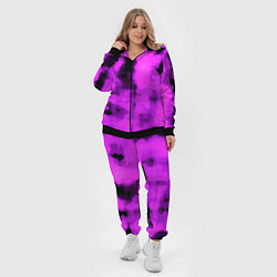 Женский 3D-костюм Узор фиолетовая нежность, цвет: 3D-черный — фото 2