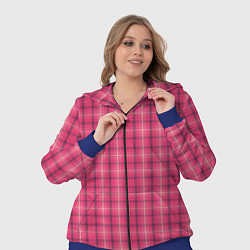 Женский 3D-костюм Розовая клетка классическая, цвет: 3D-синий — фото 2