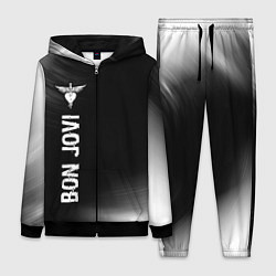 Женский 3D-костюм Bon Jovi glitch на темном фоне по-вертикали, цвет: 3D-черный