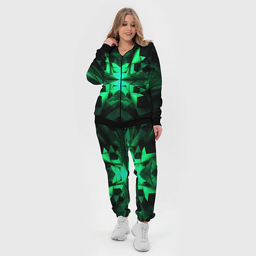 Женский костюм Абстрактное погружение в зелень / 3D-Черный – фото 4