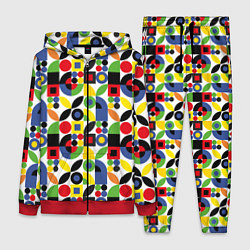 Женский 3D-костюм Паттерн из геометрических фигур, цвет: 3D-красный