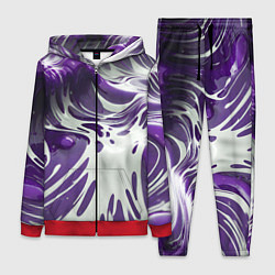 Женский 3D-костюм Бело-фиолетовая краска, цвет: 3D-красный