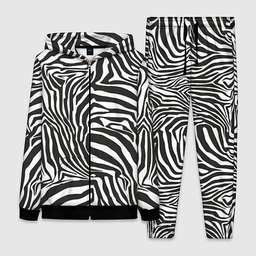 Женский костюм Шкура зебры черно - белая графика / 3D-Черный – фото 1