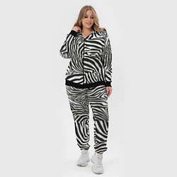 Женский 3D-костюм Шкура зебры черно - белая графика, цвет: 3D-черный — фото 2
