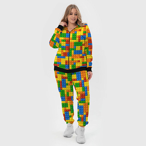 Женский костюм Лего - разноцветная стена / 3D-Черный – фото 4
