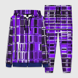 Женский 3D-костюм Фиолетовые прямоугольники, цвет: 3D-синий