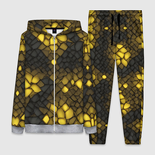 Женский костюм Жёлтый трескающийся камень / 3D-Меланж – фото 1