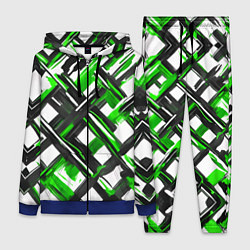 Женский 3D-костюм Зелёные и чёрные мазки, цвет: 3D-синий