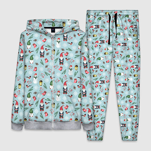 Женский костюм Новогодние акварельные гномы / 3D-Меланж – фото 1