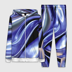 Женский 3D-костюм Синяя вязкая абстракция, цвет: 3D-белый