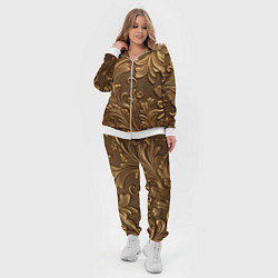Женский 3D-костюм Золотые узоры абстракт, цвет: 3D-белый — фото 2