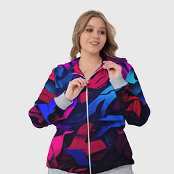 Женский 3D-костюм Синие и фиолетовые яркие краски, цвет: 3D-меланж — фото 2