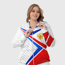 Женский 3D-костюм Герб РФ - классические цвета флага, цвет: 3D-белый — фото 2