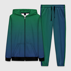 Женский 3D-костюм Темно-зеленый и синий градиент, цвет: 3D-черный