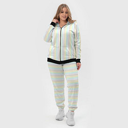 Женский 3D-костюм Тонкие цветные полосы на белом, цвет: 3D-черный — фото 2