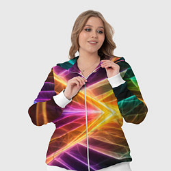 Женский 3D-костюм Неоновые молнии в цветном льду, цвет: 3D-белый — фото 2