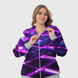 Женский 3D-костюм Фиолетовая неоновая плитка, цвет: 3D-меланж — фото 2