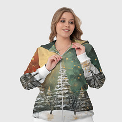 Женский 3D-костюм Большая луна и новогодний лес, цвет: 3D-белый — фото 2