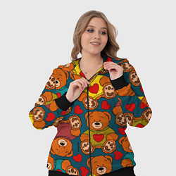 Женский 3D-костюм Мишки игрушки в цветных свитерах и сердечки, цвет: 3D-черный — фото 2