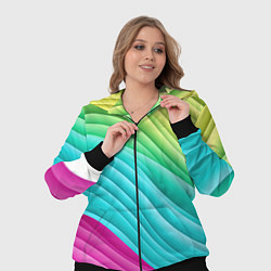 Женский 3D-костюм Волнистая абстракция градиент, цвет: 3D-черный — фото 2