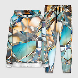 Женский 3D-костюм Грани стеклянного камня, цвет: 3D-белый