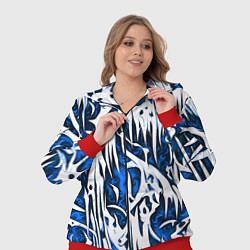 Женский 3D-костюм Белый и синий узор, цвет: 3D-красный — фото 2