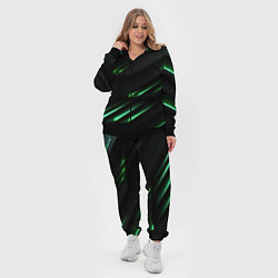 Женский 3D-костюм Спортивный черно-зеленый стиль, цвет: 3D-черный — фото 2