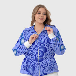 Женский 3D-костюм Узоры гжель на сиреневом фоне, цвет: 3D-белый — фото 2