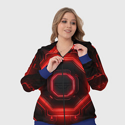 Женский 3D-костюм Nvidia style black and red neon, цвет: 3D-синий — фото 2