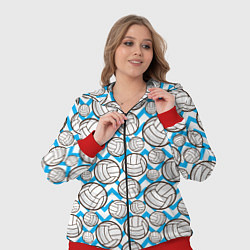 Женский 3D-костюм Мячи волейбольные паттерн, цвет: 3D-красный — фото 2