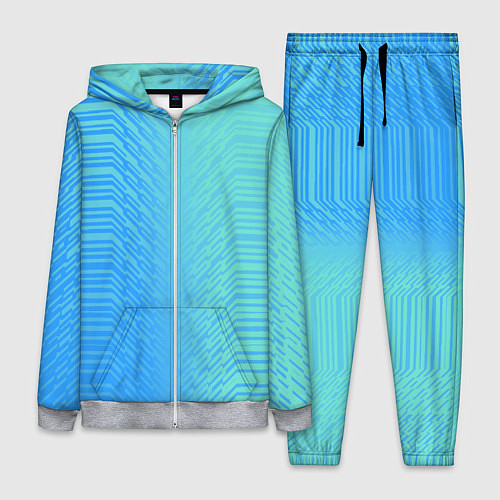 Женский костюм Голубые градиентные линии / 3D-Меланж – фото 1
