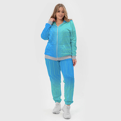 Женский костюм Голубые градиентные линии / 3D-Меланж – фото 4