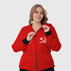 Женский 3D-костюм СССР гост три полоски на красном фоне, цвет: 3D-черный — фото 2