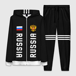 Женский костюм Россия три полоски на черном фоне